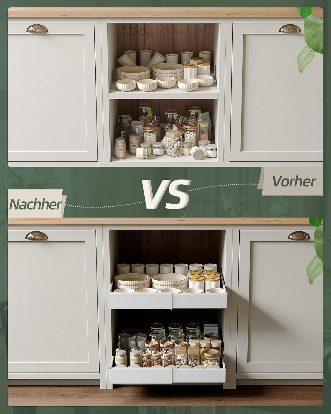 NETEL 2er-Pack Teleskopschublade Ausziehbarer Schubladen Organizer Einstellbare Breite 32-52cm für K
