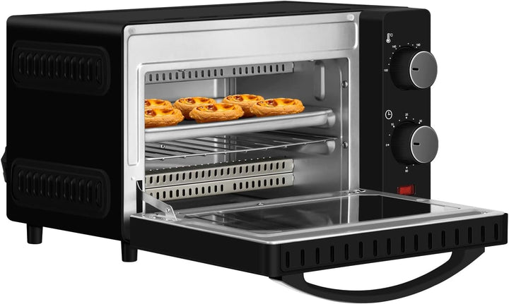 WANNYTON Minibackofen, Backofen 10 L, 650 Watt, 100-230 °C Timer 0-60 Min. inkl. Backblech Grillrost