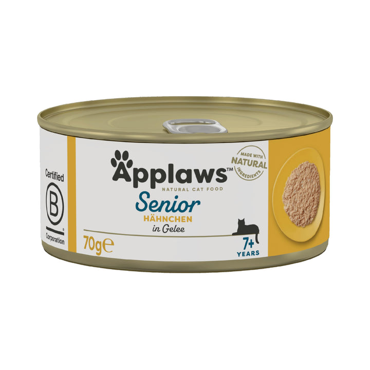 Applaws Senior Huhn in Gelee Katzen Nassfutter (24 Dosen) (24 x 70g) (kann variieren) Senior - Huhn