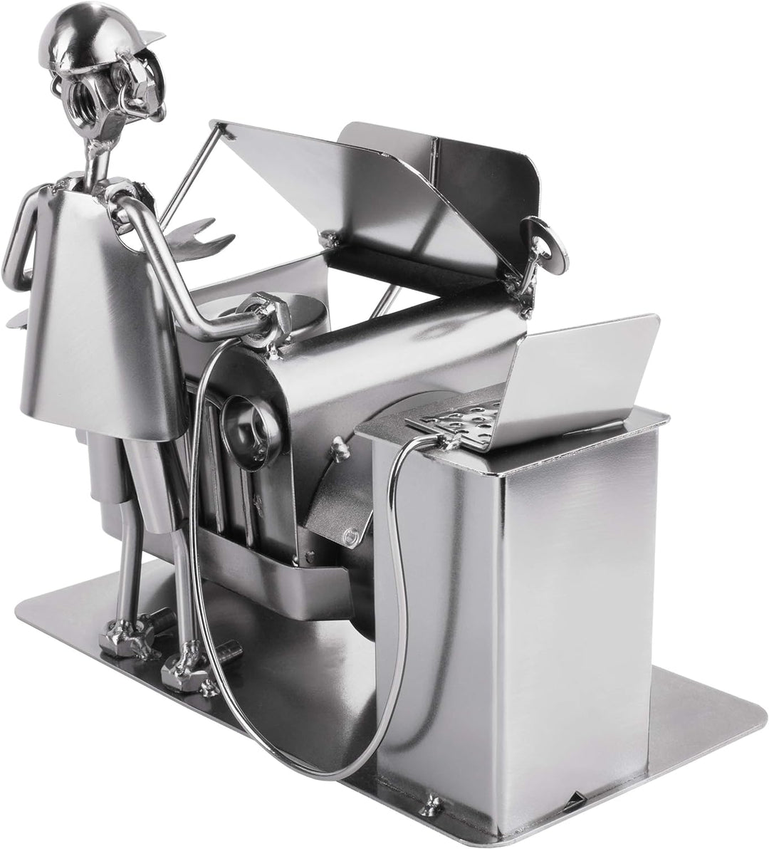 BRUBAKER Schraubenmännchen Automechaniker - Handarbeit Eisenfigur Metallmännchen - Metallfigur Gesch