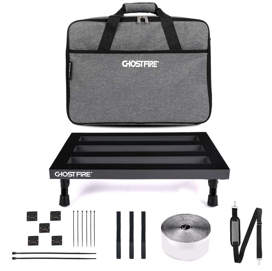 Ghost Fire SPL-03 Gitarren-Pedalboard, Aluminiumlegierung, 600 g, superleicht, 42 x 30 cm, mit Trage