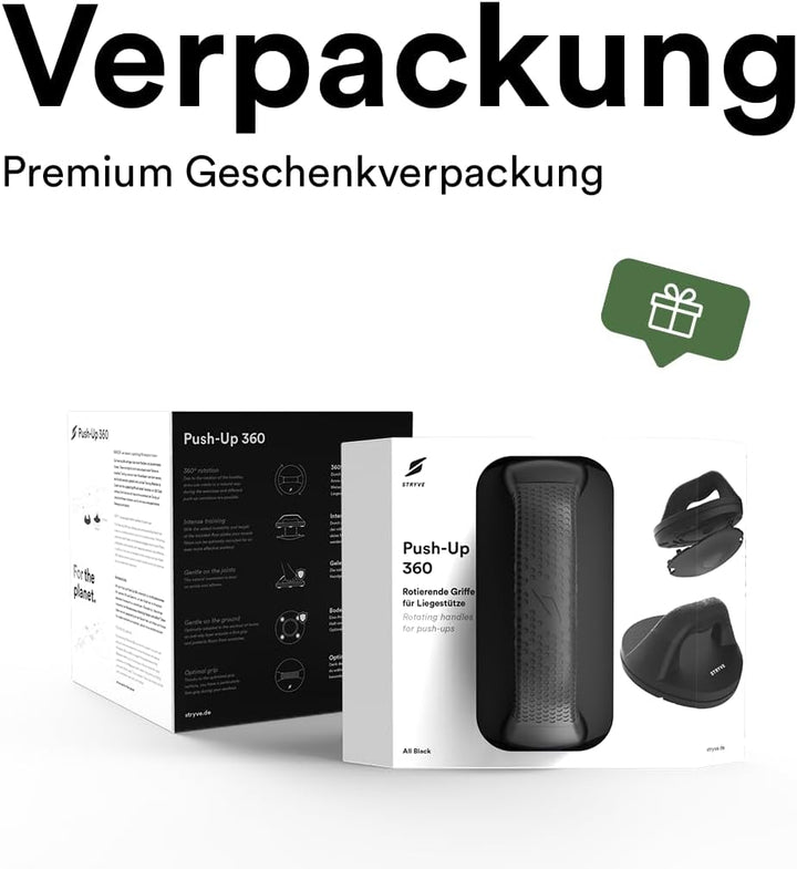 STRYVE Liegestützgriffe rotierend - 2er Set Push up Bars - 2 Aufsätze mit Schwierigkeitsgrad 1, 2 -