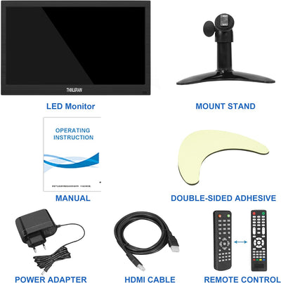 Tragbarer Monitor 13,3 Zoll Monitor 1366 x 768 HD LED Bildschirm Mini Monitor (HDMI / VGA / BNC / AV
