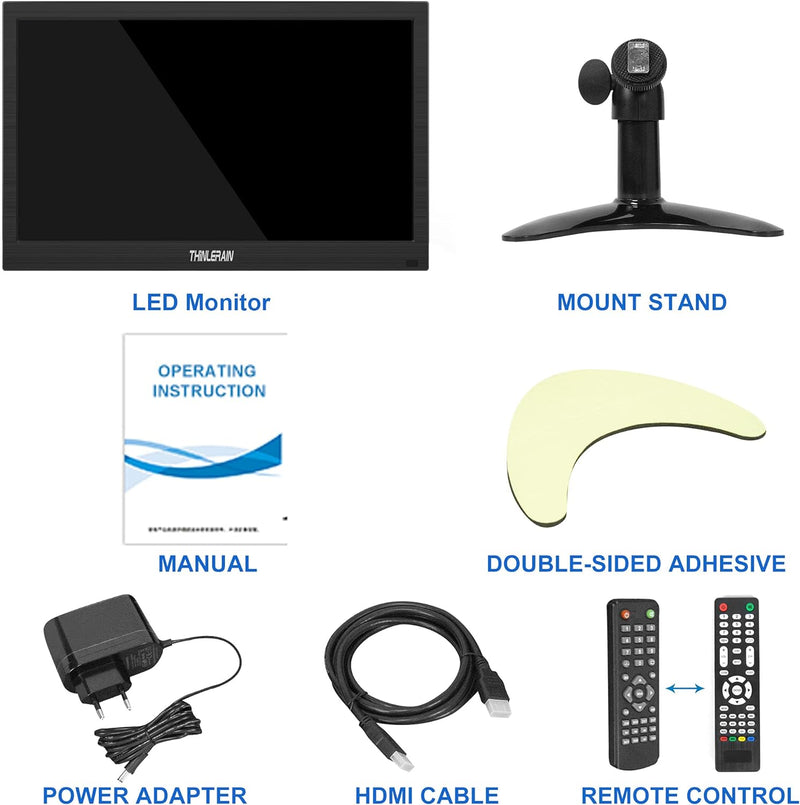 Tragbarer Monitor 13,3 Zoll Monitor 1366 x 768 HD LED Bildschirm Mini Monitor (HDMI / VGA / BNC / AV
