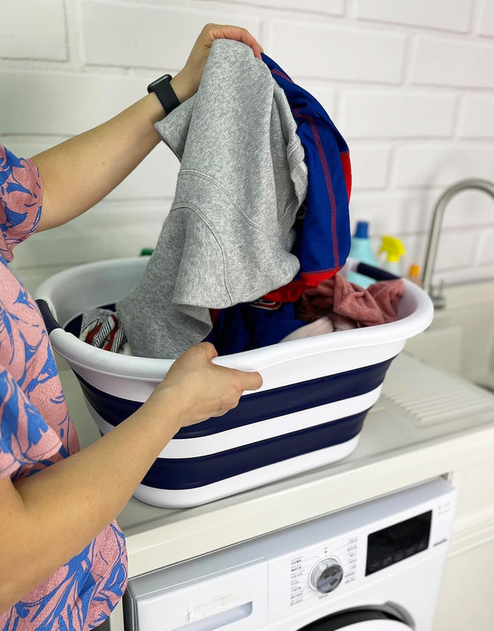 SAMMART 40L zusammenklappbarer Wäschekorb aus Kunststoff – faltbarer Pop-Up-Aufbewahrungsbehälter/Or