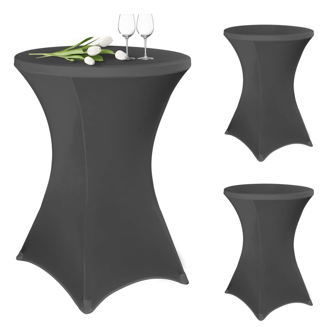 3 Stück Stehtisch Hussen 80cm,Hussen Stehtische Dunkelgrau für Ø 80-85 cm Stehtische und Bistrotisch
