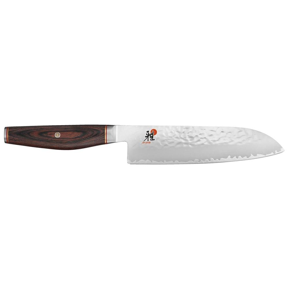 Miyabi 234074-181-0 Santokumesser Kochmesser, Stahl, 180 mm, silber / braun, 37,5 x 7,5 x 2,9 cm San