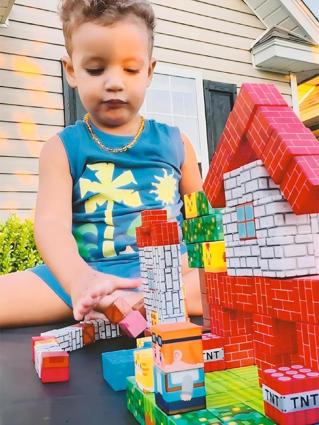 Magnetische Bausteine STEM Montessori Spielzeug für Kleinkinder und Kinder ab 3 Jahre, Vorschule Sen