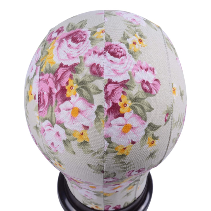 1 Stück Mannequin Kopf Wig Head Mannequin Perücke Kopf Canvas Head for Wig Making (Pinke Blume 21 Zo