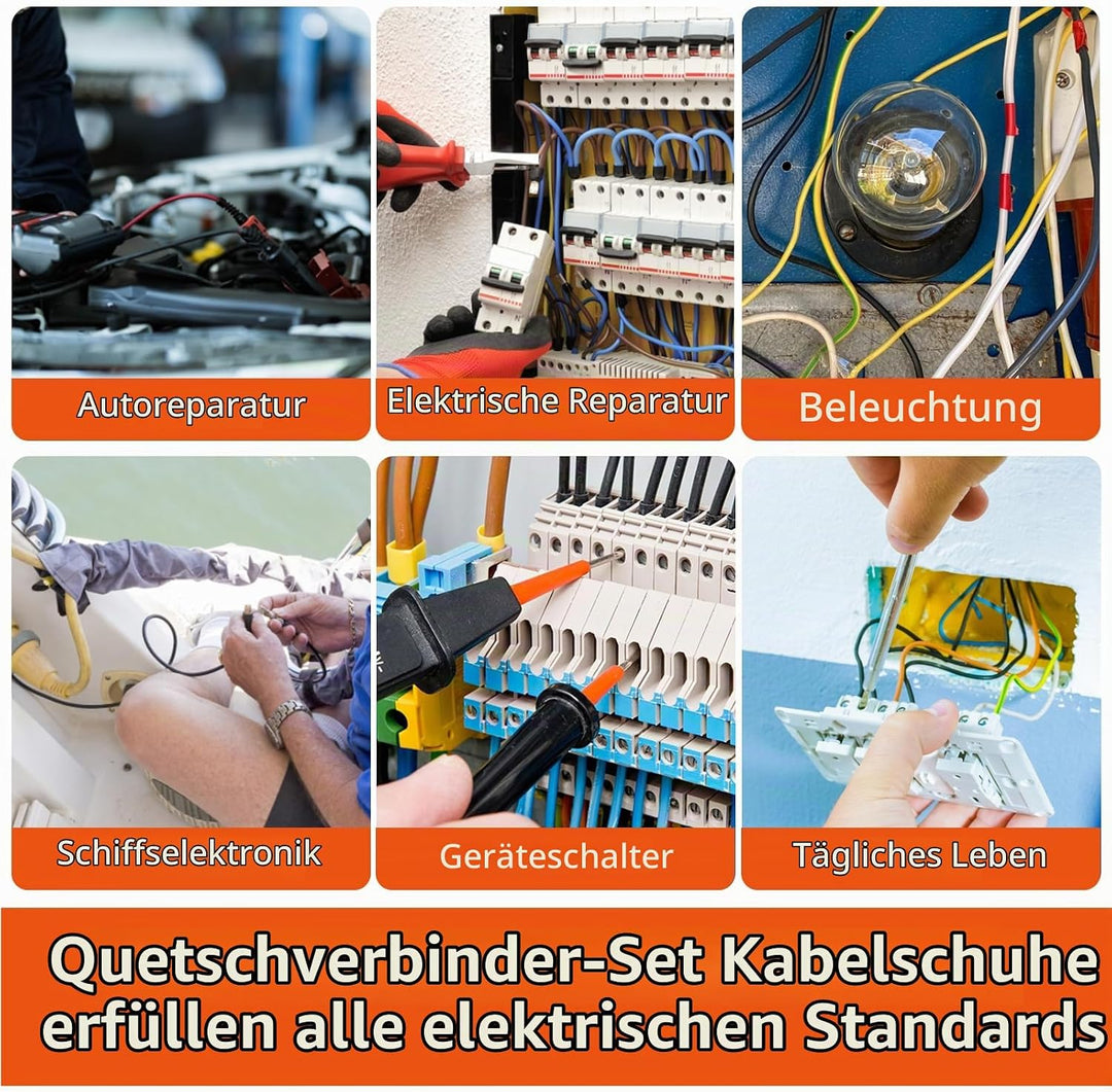 flintronic Crimpzangen, Aderendhülsen Set, 1800 Teile Premium Aderendhülsen Zange[0,25 – 10mm²],Ader