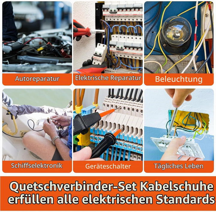 flintronic Crimpzangen, Aderendhülsen Set, 1800 Teile Premium Aderendhülsen Zange[0,25 – 10mm²],Ader