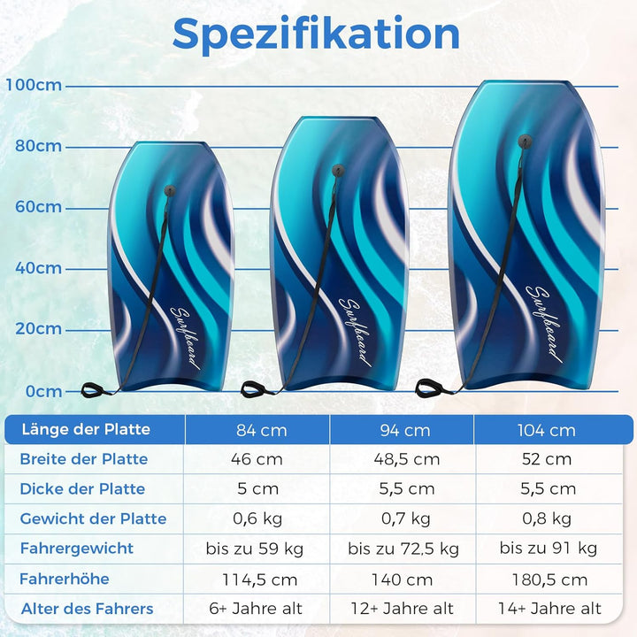 GOPLUS Bodyboard, Schwimmbrett Schwimmboard leicht tragbar für Strand, Meer, Surfboard, Sup-Board mi
