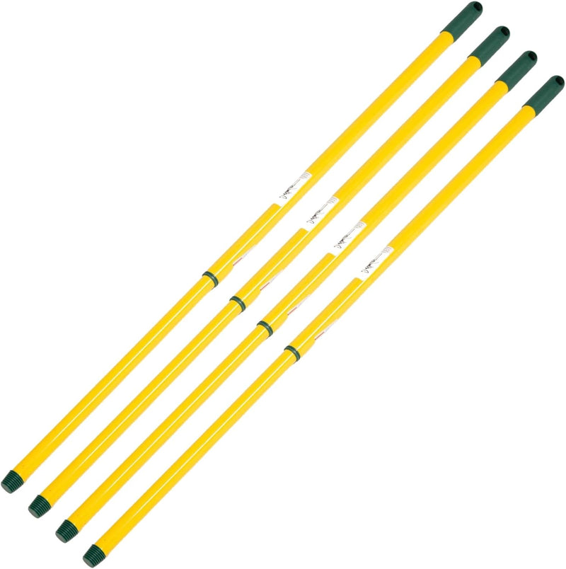Novaliv 3 Stück Teleskop Besenstiel mit Gewinde 80-130 cm Gelb Grün Metallstiel für Besen deutsches