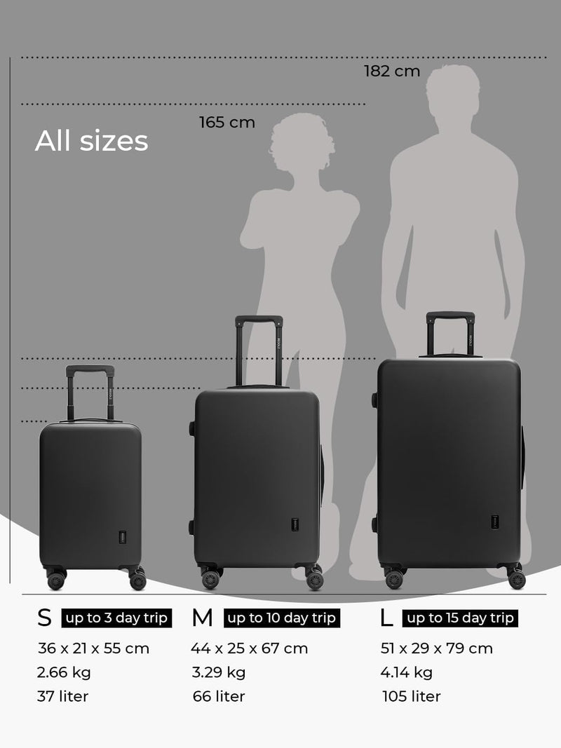 REDOLZ Hartschalen Koffer-Set 3-teilig | Leichte Reise-Trolleys aus hochwertigem, robustem ABS Mater