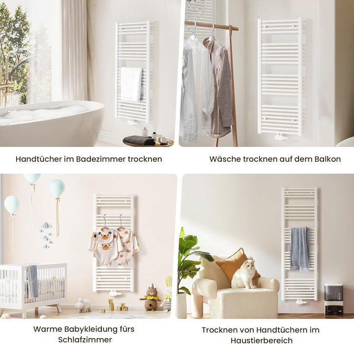 Heilmetz® Badheizkörper Weiss Handtuchtrockner Heizung 1000 x 400 mm Bad Heizkörper Handtuchheizkörp