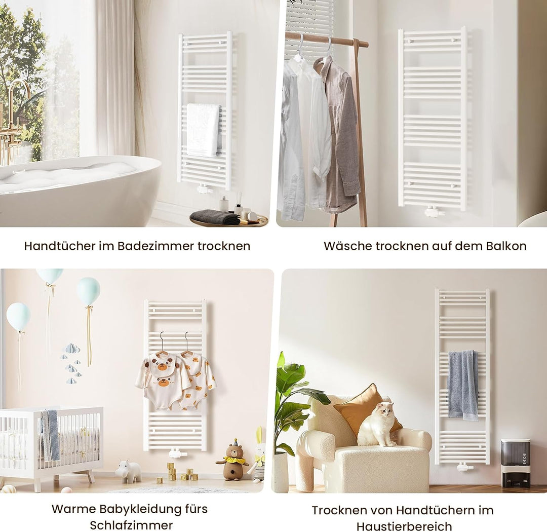 Heilmetz® Badheizkörper Weiss Handtuchtrockner Heizung 1600 x 500 mm Bad Heizkörper Handtuchheizkörp