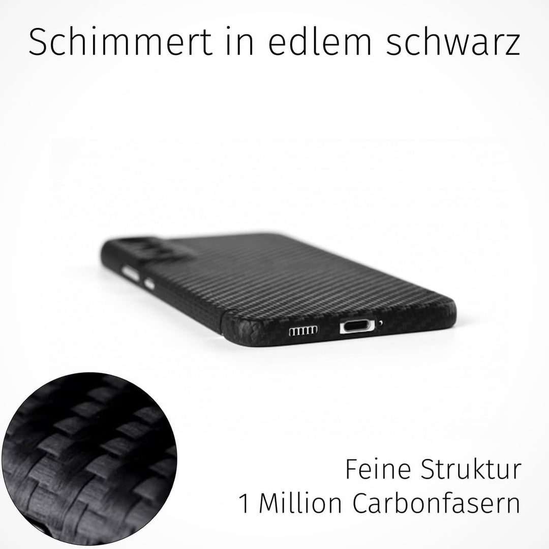 FILONO Samsung Galaxy S21+ Carbon Hülle, ultradünn, hochwertig, schwarz-matt-chic, S21+