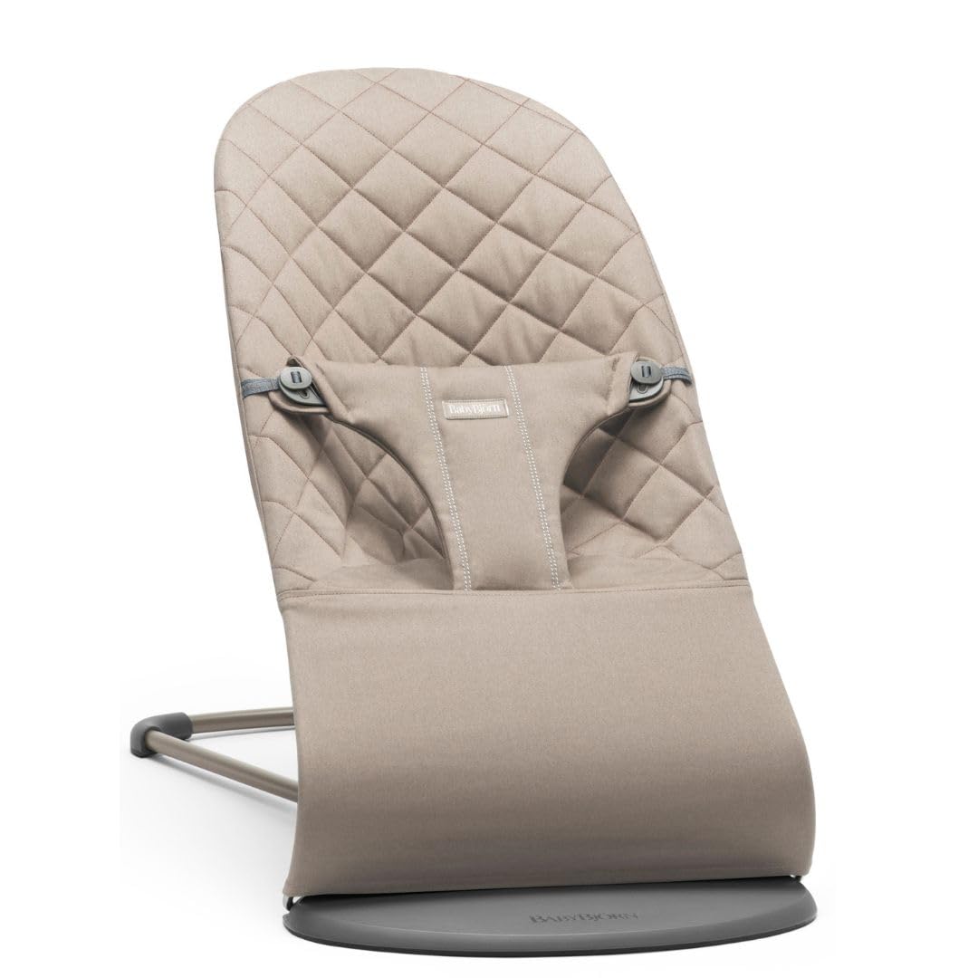 BabyBjörn Babywippe Bliss, Gewebt, Klassische Steppung, Sandgrau Sandgrau Gewebt, Klassische Steppun