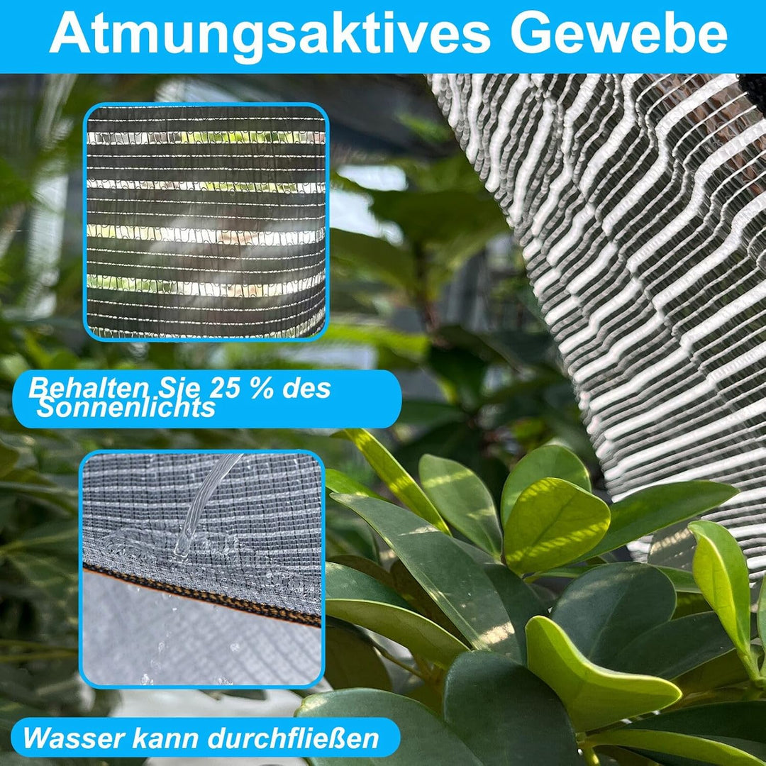 BeGrit Schattennetz Auto Hund 75% Alu Hitzeschutz mit Ösen 2m x 2m UV Luftdurchlässiges Sonnennetz A