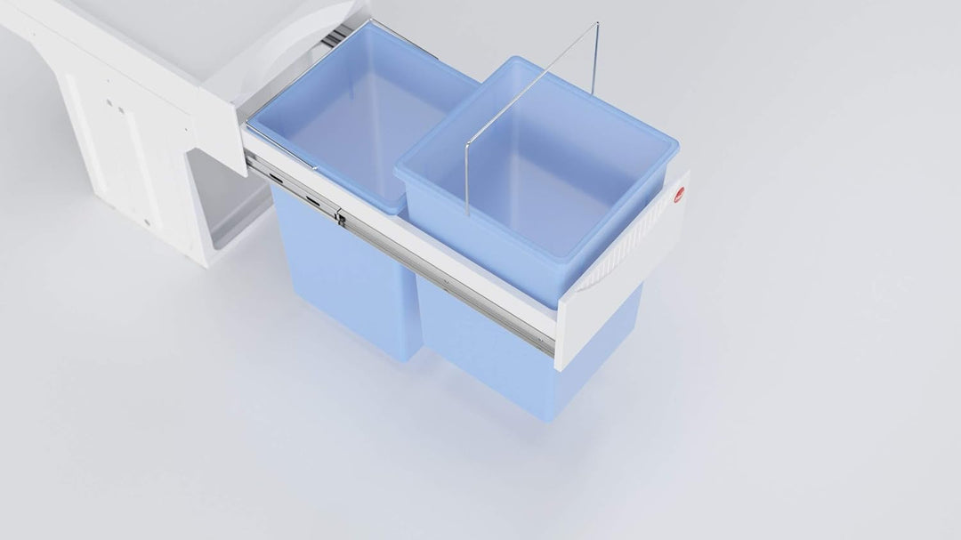 Hailo Abfallsammler Tandem 3666661 | für Schränke ab 300 mm Breite | Einbau Mülleimer 2 x 15L | Voll
