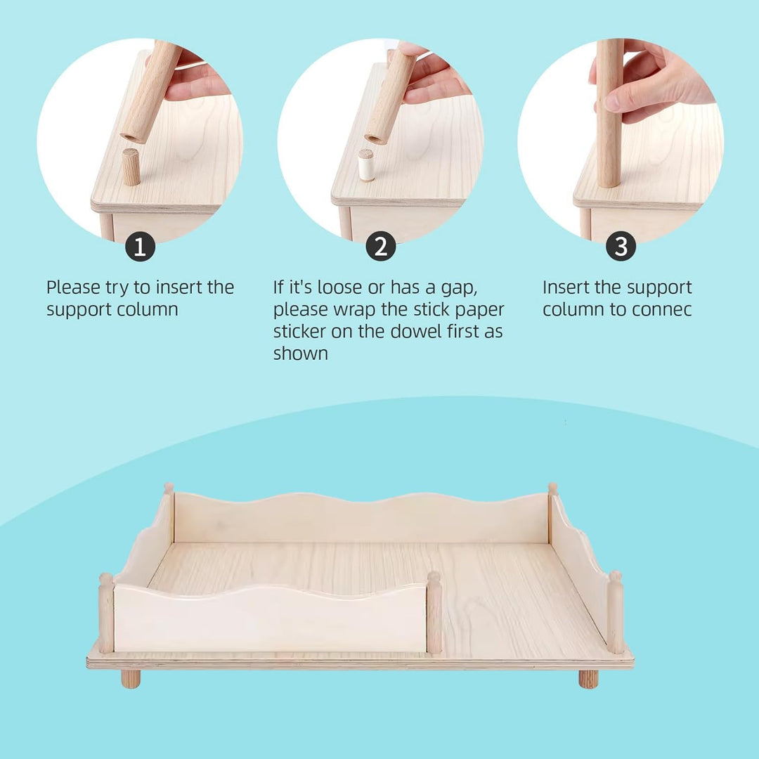 Niteangel Hamster Play Holzplattform & Mehrkammer-Serie Labyrinthzaun für Zwerg-Syrische Hamster, Re