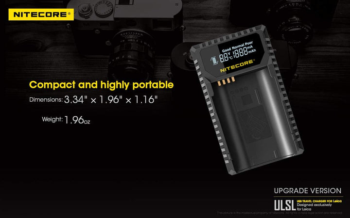 Nitecore ULSL USB-Ladegerät mit LCD-Display , Leica BP-SCL4, Leica BP-SCL4