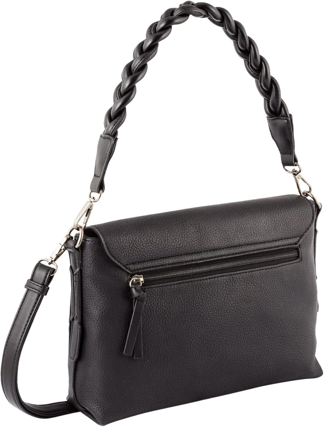 TOM TAILOR Damen Bags Wendy Umhängetasche Umschlagtasche Mittelgross Cognac Braun Schwarz, Schwarz