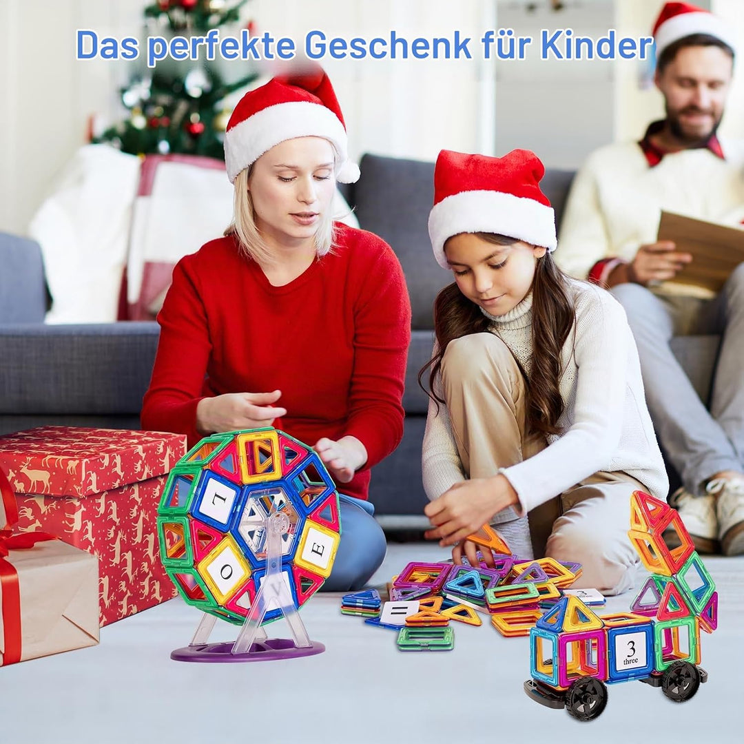 aaczly Magnetische Bausteine 122 Teile Magnet Spielzeug Kinder Montessori Spielzeug Magnetbausteine
