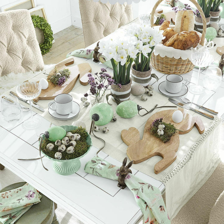 LOBERON Frühstücksbrett 2er Set Doraline, Niedliche Hasenform, Integrierte Eimulde, Tischaccessoires