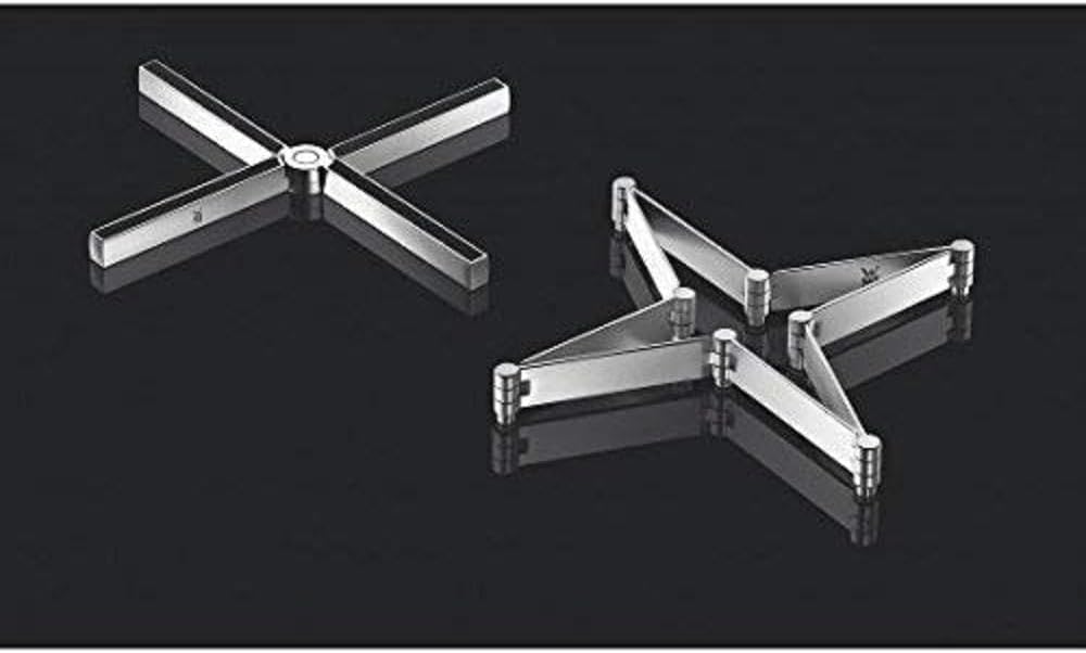 WMF MisterX Topfuntersetzer klappbar 19 x 19 cm, Cromargan Edelstahl mattiert, Silikonauflage, Topf
