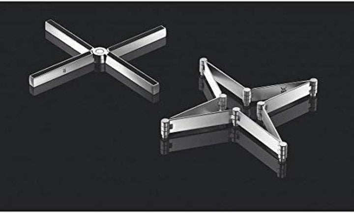 WMF MisterX Topfuntersetzer klappbar 19 x 19 cm, Cromargan Edelstahl mattiert, Silikonauflage, Topf