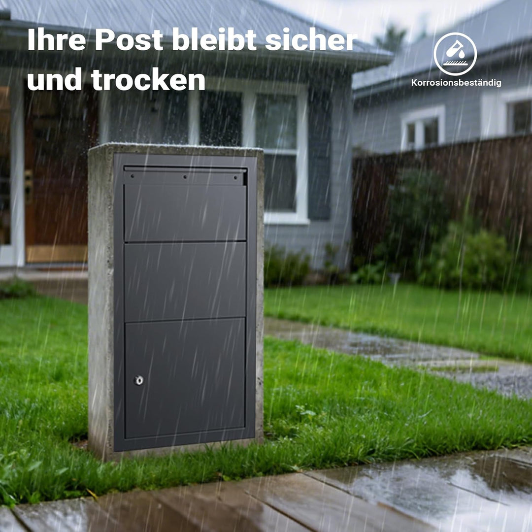 XPOtool Paketkasten Anthrazit 470 x 220 x 870 mm, Paketbox Zuhause, Private Paketannahme passend für