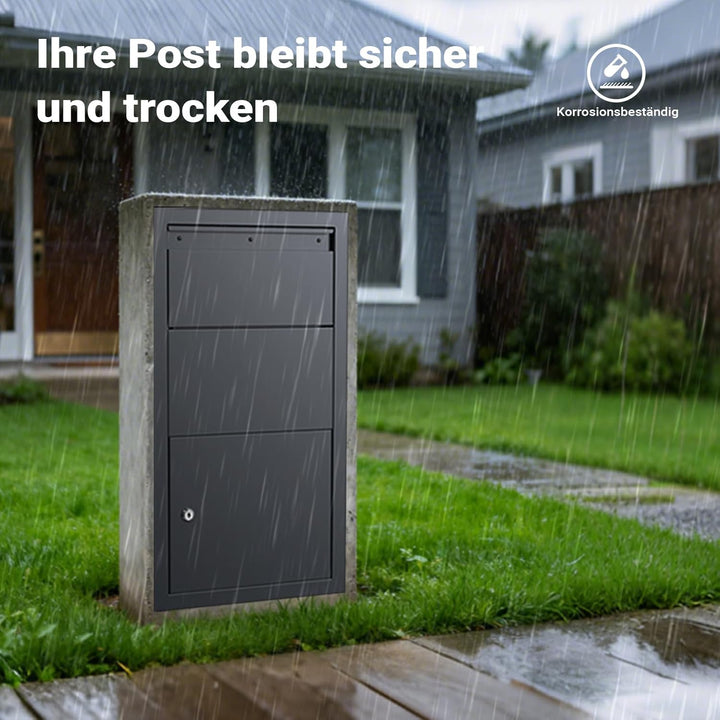 XPOtool Paketkasten Anthrazit 470 x 220 x 870 mm, Paketbox Zuhause, Private Paketannahme passend für