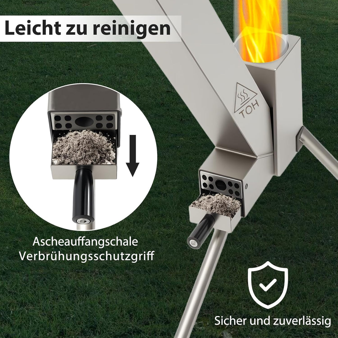 Feuerrohr Edelstahl, Feuersäule Outdoor, Feuerrohr Pelletfackel, Dekorativer Terrassenofen – Raketen