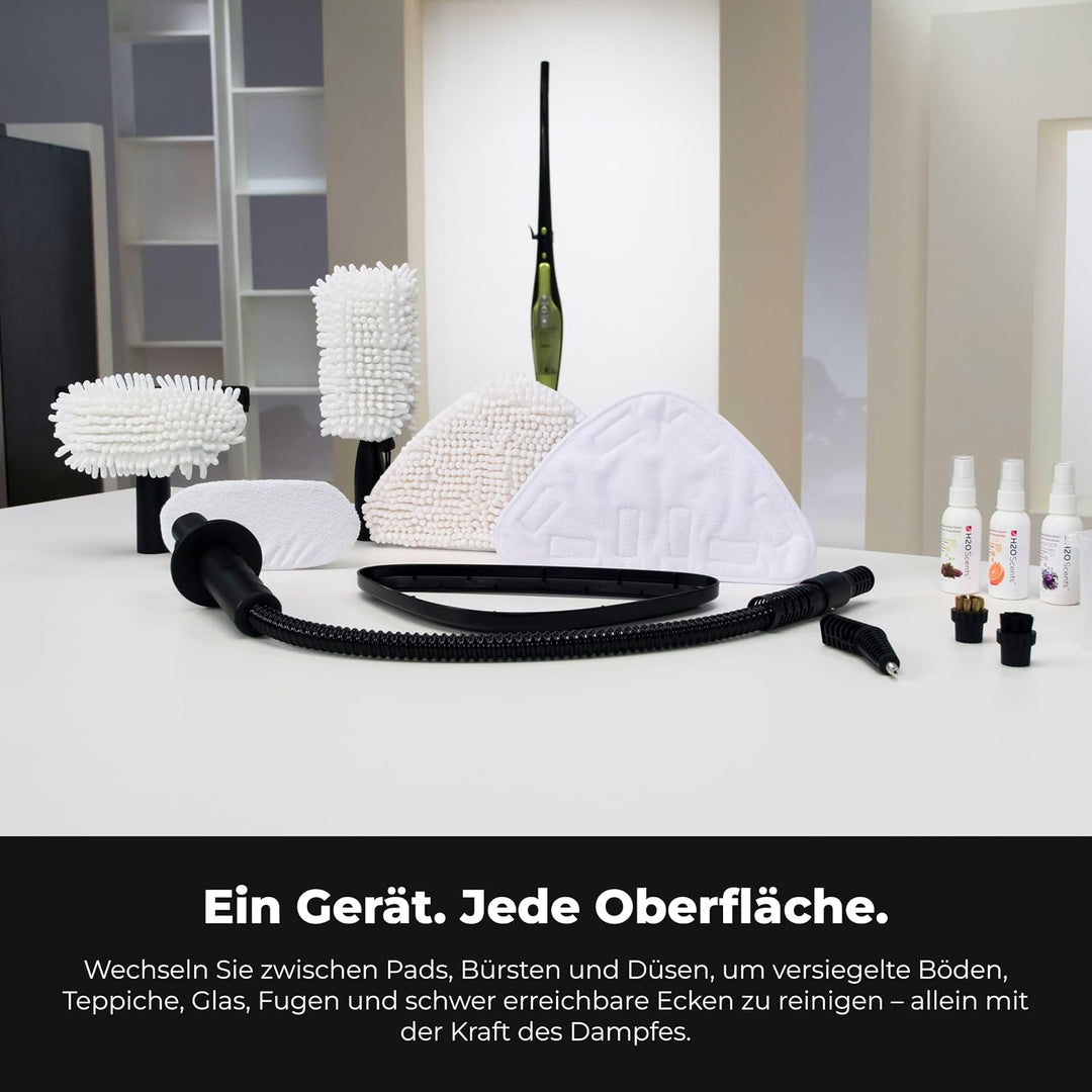 H2O HD Dampfreiniger &amp; Dampfbesen - Tötet 99,9% der Bakterien ohne Reinigungschemikalien (H20 HD Ste