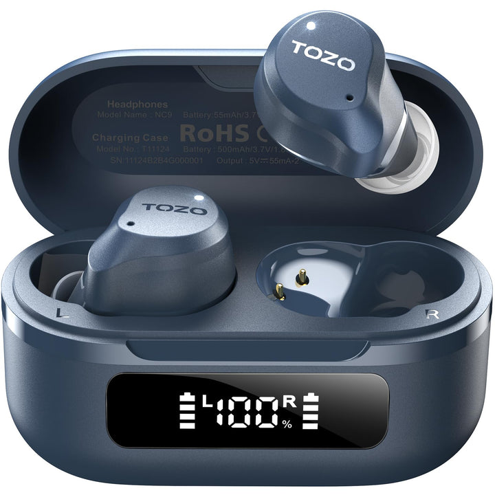TOZO NC9 Bluetooth Kopfhörer In Ear mit Hybrid ANC (45dB), 6 Mikrofone ENC für Homeoffice & Pendeln,