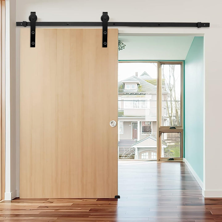 Yakimz 366cm (11.9FT) Schiebetürbeschlag Set, Schiebetürsystem, Laufschiene Hängeschiene aus Kohlens
