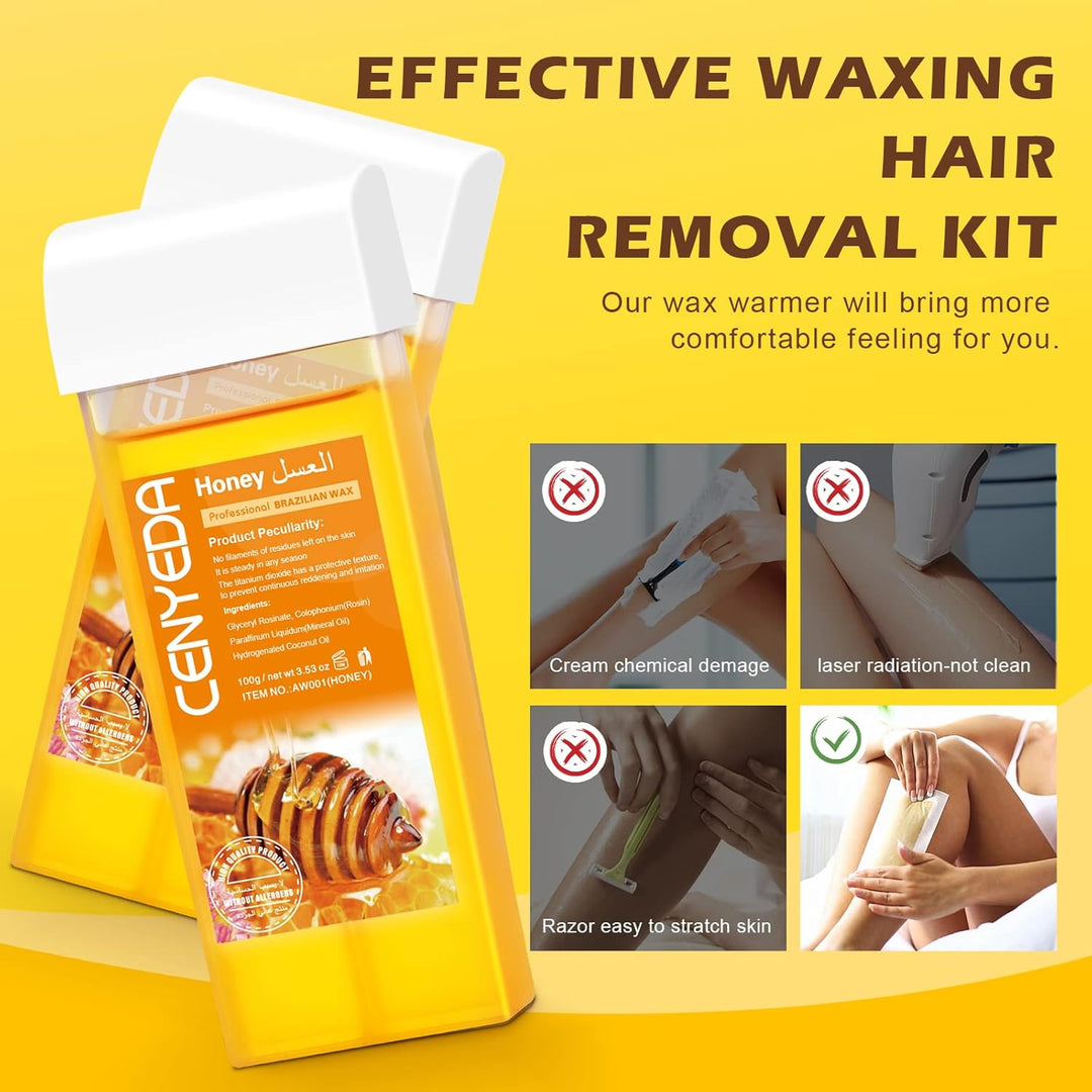 Digitales Roll on Wax Kit, Waxing Set Wax Roller für Warmwachs Haarentfernung, Konstante Temperatur