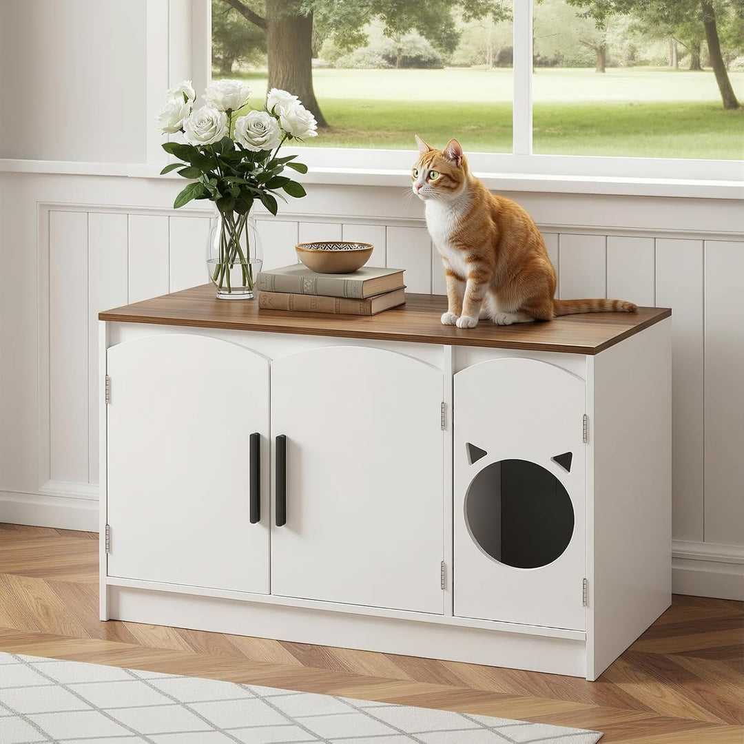 HOOBRO Katzenklo Schrank, Verstecktes Katzenklo, Katzenschrank, Moderner Katzenkloschrank aus Holzwe