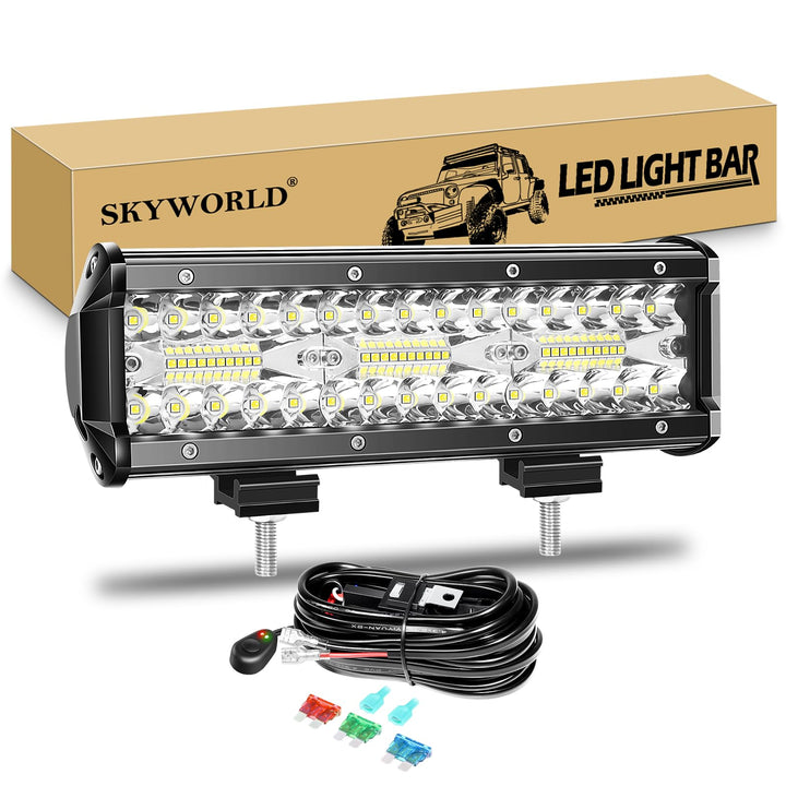 SKYWORLD LED Arbeitsscheinwerfer Bar 22.8cm 180W LED Scheinwerfer 12V 24V Arbeitslicht Zusatzscheinw