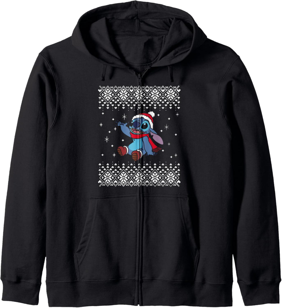 Disney Lilo & Stitch Weihnachten Stitch Snowflake Ugly Print Kapuzenjacke
