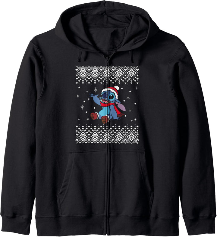 Disney Lilo & Stitch Weihnachten Stitch Snowflake Ugly Print Kapuzenjacke