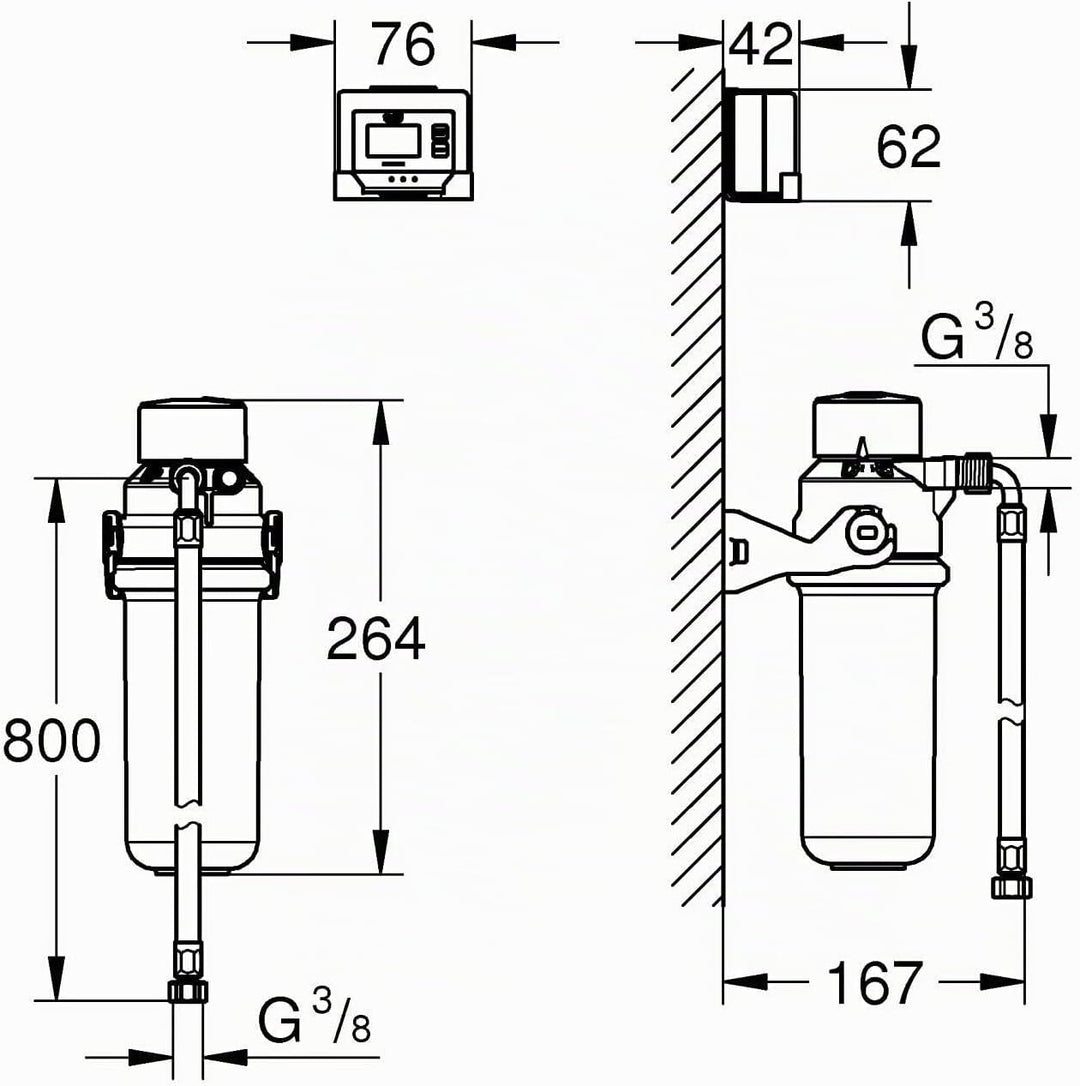 GROHE Blue - Aktivkohlefilter Starter Set (Kapazität 1500 l bei 9° dKH, reduziert geruchs- und gesch