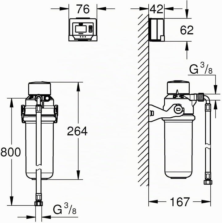GROHE Blue - Aktivkohlefilter Starter Set (Kapazität 1500 l bei 9° dKH, reduziert geruchs- und gesch