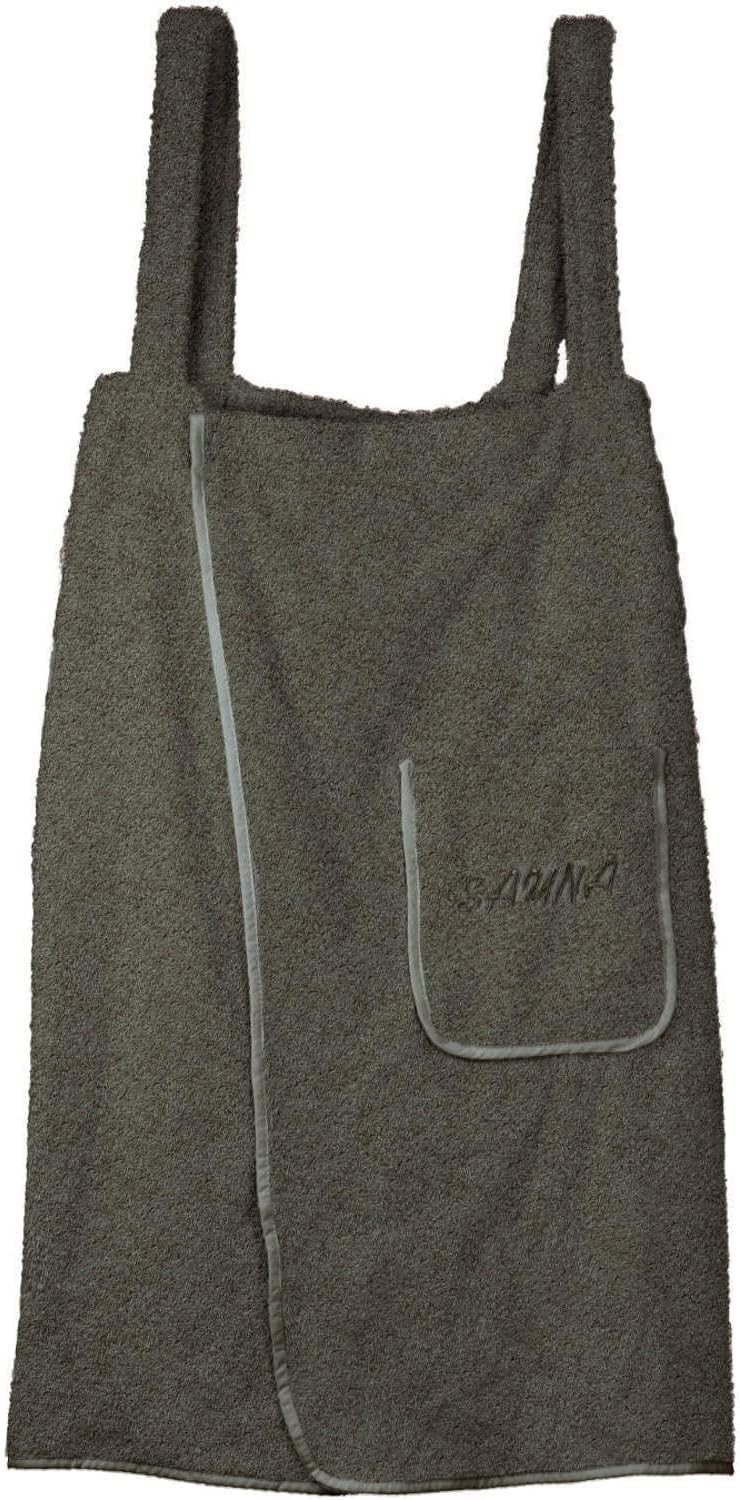 EXKLUSIV HEIMTEXTIL Sauna Set 3-Teilig Frottee Saunakilt Sarong Saunatuch Damen dunkelgrau Dunkelgra