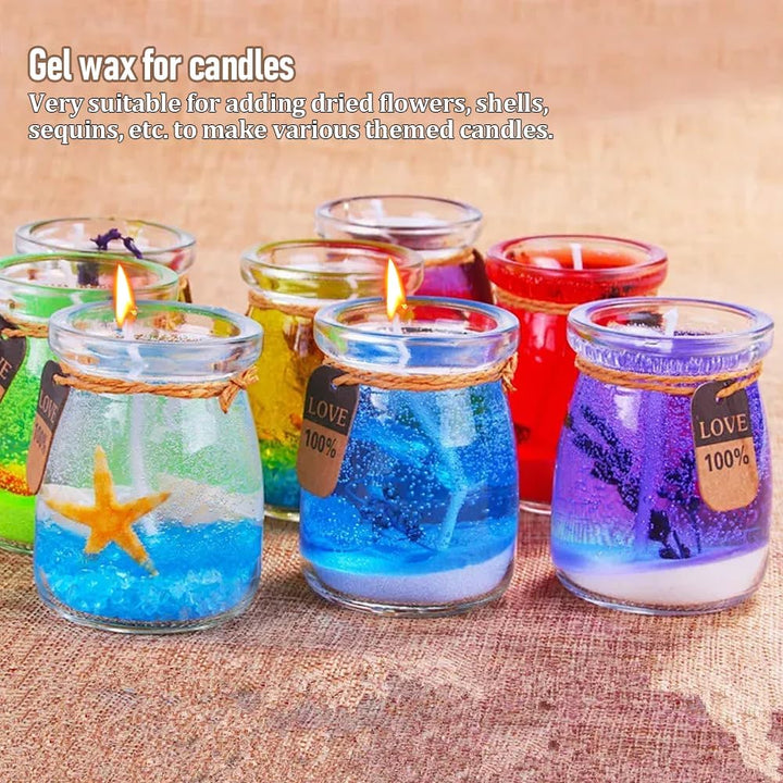 RANJIMA Gel Wachs Kerze Making Kit, Gelee Wachs DIY Kerze Machen Handgefertigte Material Crystal für
