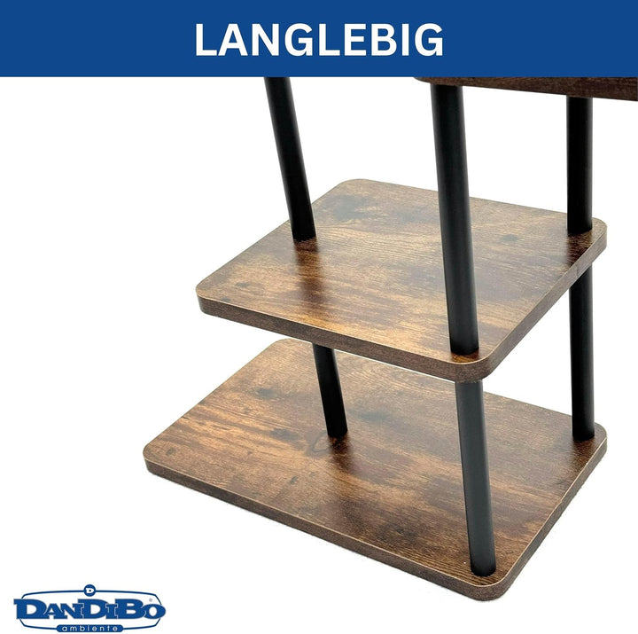 DanDiBo Blumenregal Indoor Metall Schwarz 6 Etagen Holz 96584 Blumentreppe 100 cm Pflanzenständer Mo