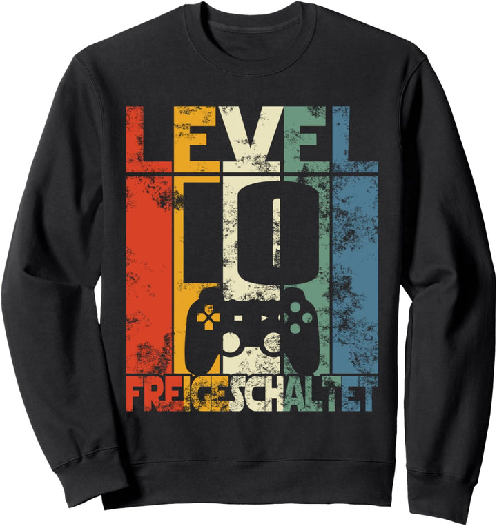 Level 10 Geburtstag Junge Jungen Lustig 10er Geburtstag Sweatshirt