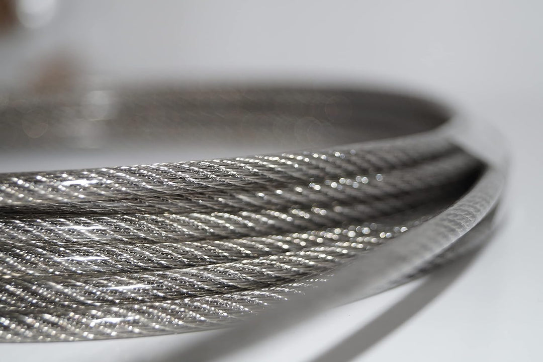 Drahtseil 4 / 5mm 20 Meter Geländerseil 4/5mm Edelstahl 7X7 ummantelt PVC klar EN 1.4401 mittelweich