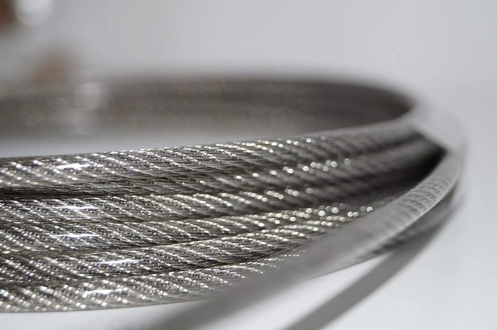 Drahtseil 5 / 7mm 10 Meter Geländerseil 5/7mm Edelstahl 7X7 ummantelt PVC klar EN 1.4401 mittelweich